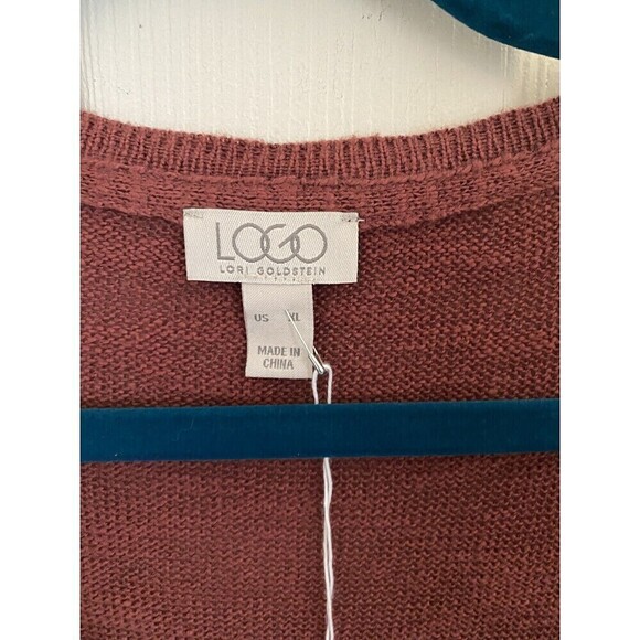 Red Open Knit Duster With Pockets By: LOGO Sz.XL - Picture 3 of 4